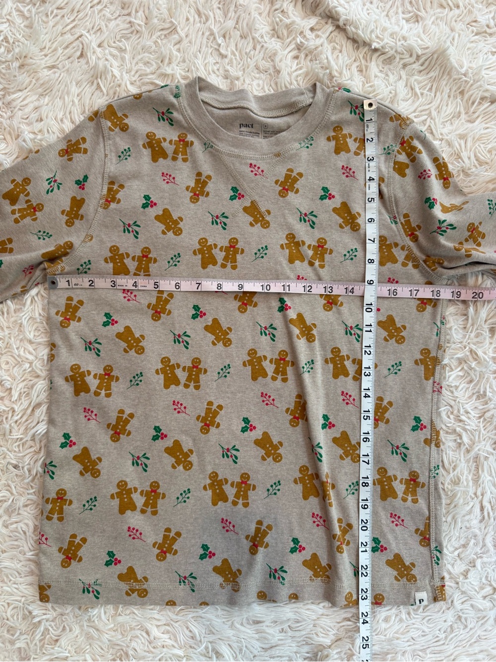 PACT Organic Cotton Gingerbread Christmas Pajama Set Women’s Medium Holiday - Picture 7 of 8